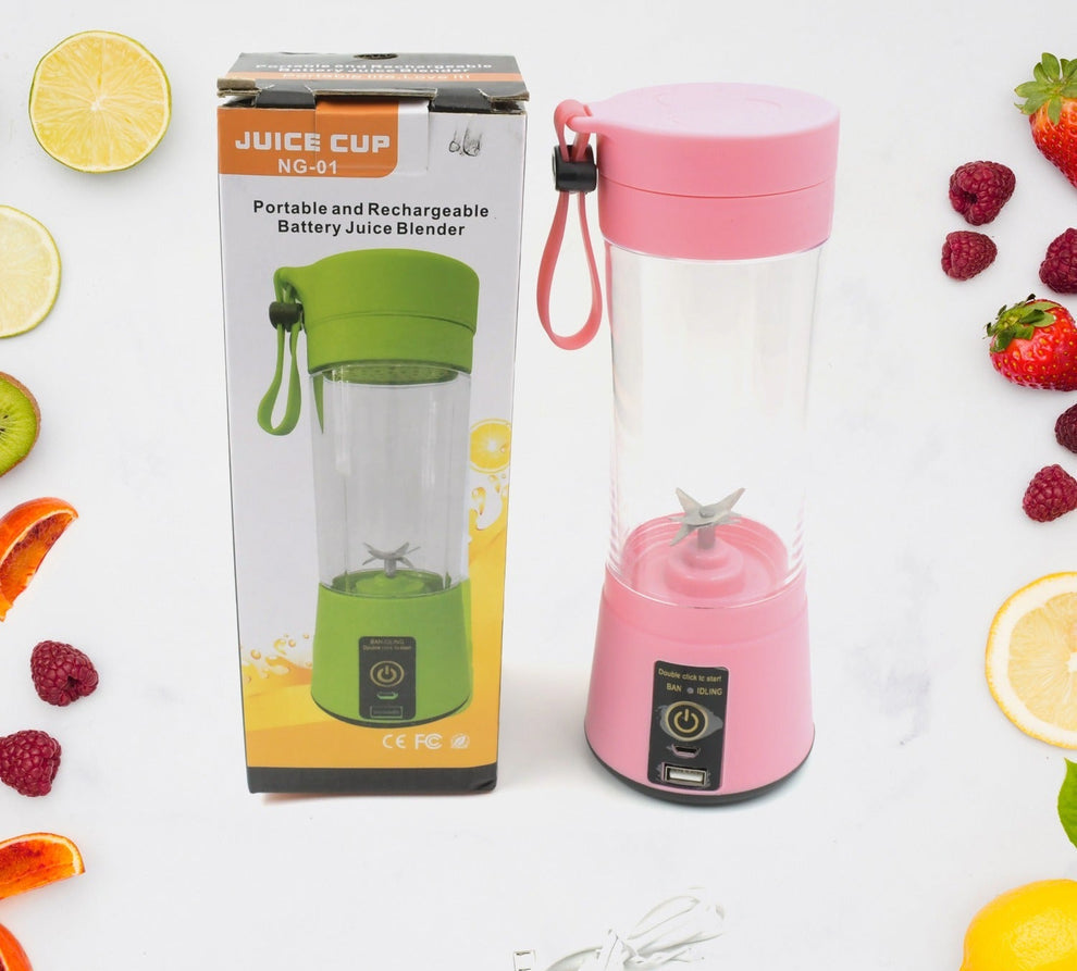 Multi-Purpose Portable USB Electric Juicer 6-Blades, Protein Shaker, Blender Mixer Cup (380 ML)