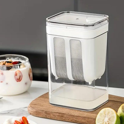 2 in 1 Yogurt Strainer with Storage Box – 1100ml (Plastic + Steel)