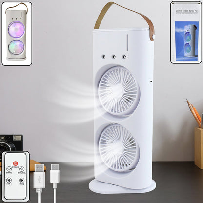 Electric Fan Desktop Double-Head Powerful Air Cooler (1 Pc / With Remote / Plug and Play)