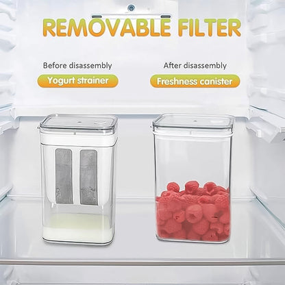 2 in 1 Yogurt Strainer with Storage Box – 1100ml (Plastic + Steel)