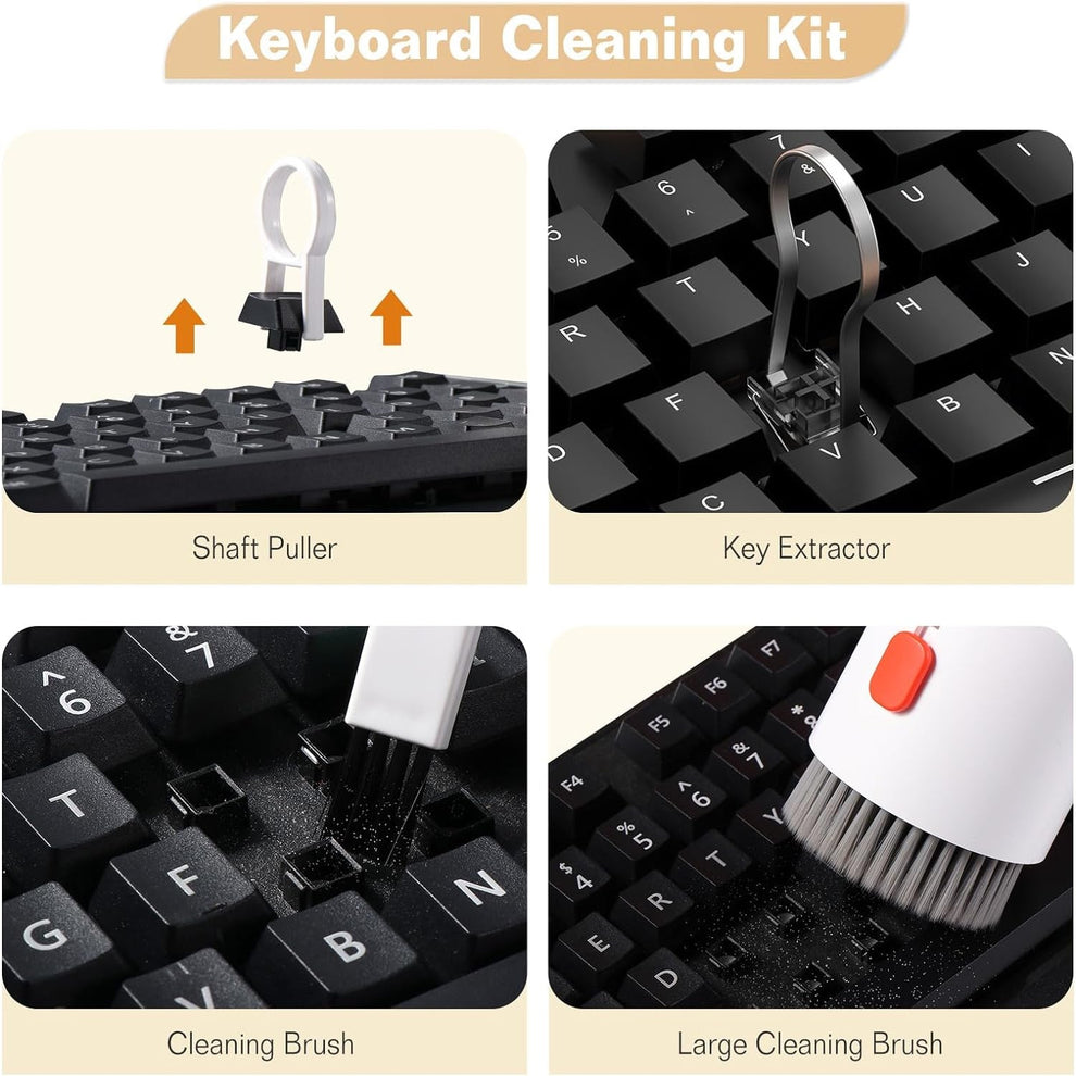 Keyboard Cleaner Kit, 20-in-1 Laptop Phone Screen Cleaning Kit, Keyboard Cleaning Kit with Electronic Cleaning Brush Spray for AirPods Pro, iPad, iPhone Pro, Camera, Computer Cleaning