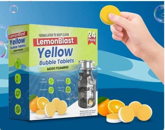 LemonBlast Yellow Bubble Tablets – Deep Cleaning Tablets (24 pcs)