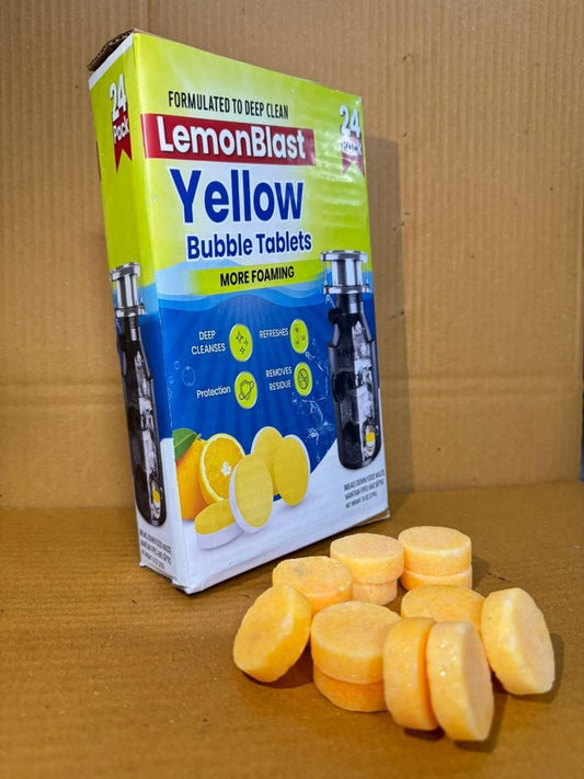 LemonBlast Yellow Bubble Tablets – Deep Cleaning Tablets (24 pcs)