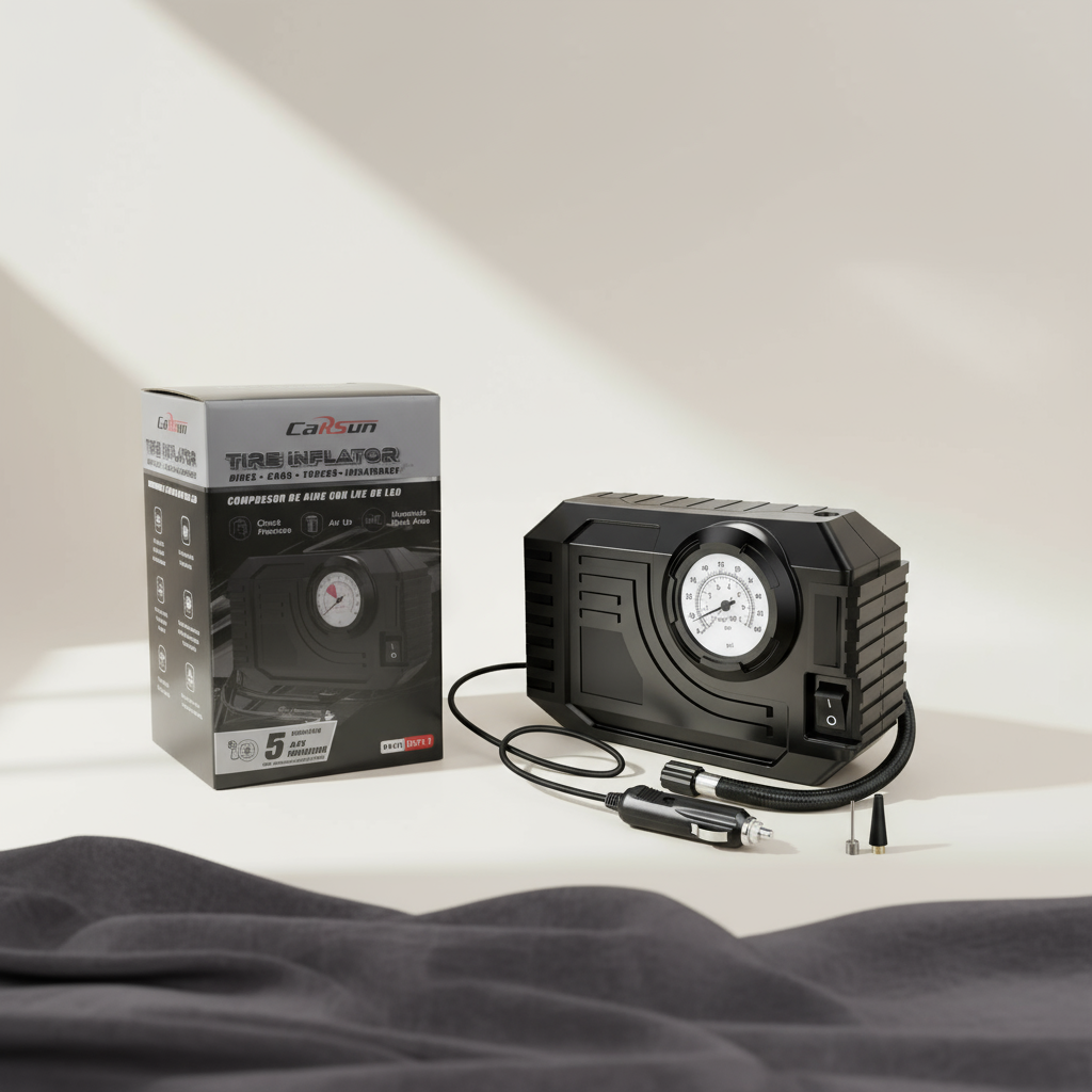 Tire Inflator Portable Air Compressor 12V Small Air Pump for Car Tires Bicycle Balloons, Cars, Bike, Bicycles and Other Inflatables with LED Light (12V)