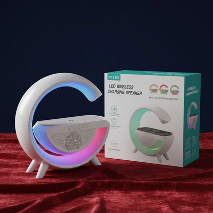 3-in-1 Multi-Function LED Night Lamp with Bluetooth Speaker, Wireless Charging, for Bedroom for Music, Party and Mood Lighting - Perfect Gift for All Occasions blootuth speaker (Media Player)